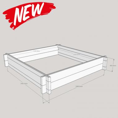 Slot Together Oak Raised Bed Kit - Square 2.4m